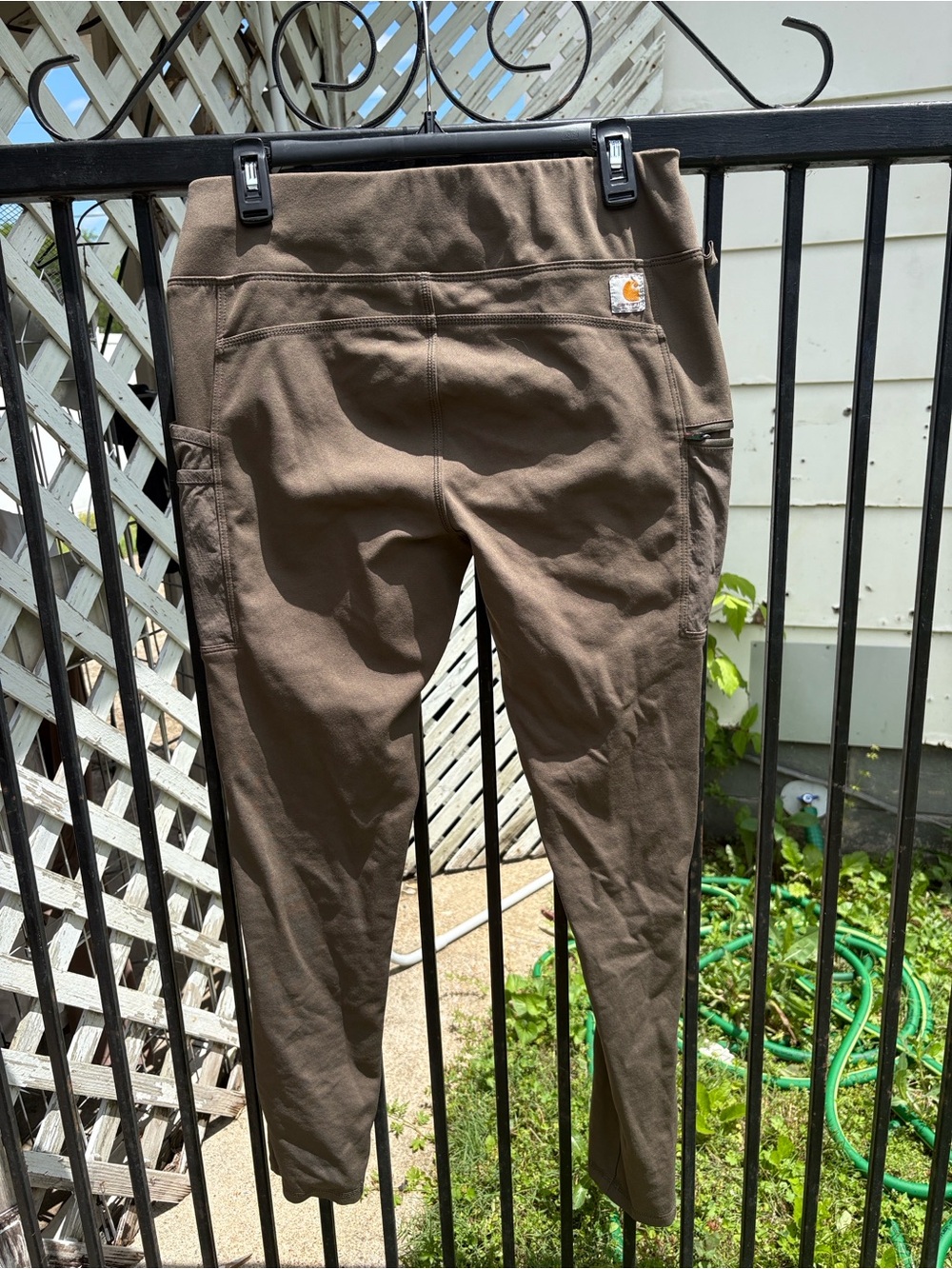 Carhartt Brownish green military color Utility Work Pants with Side Zip Pocket - Picture 3 of 13